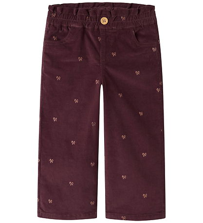 Name It Fløjlsbukser - NmfBella - Wide - Catawba Grape/Glitter B