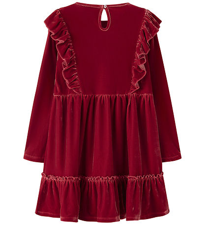 Name It Kjole - Velour - NmfRididde - Red Dahlia
