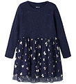 Name It Kjole - Rib - Tyl - NmfRosally - Evening Blue