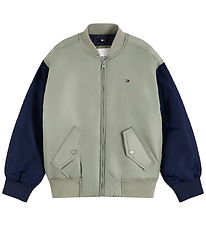 Tommy Hilfiger Bomberjakke - Green Allover m. Logo