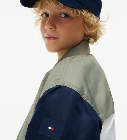 Tommy Hilfiger Bomberjakke - Green Allover m. Logo