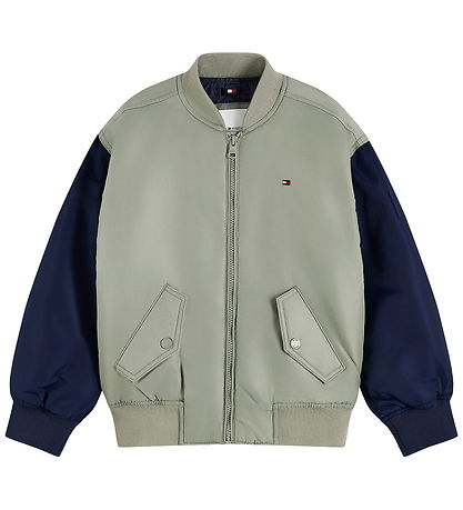 Tommy Hilfiger Bomberjakke - Green Allover m. Logo