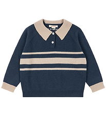 Konges Sløjd Polobluse  Uld - Dark Blue Stripe