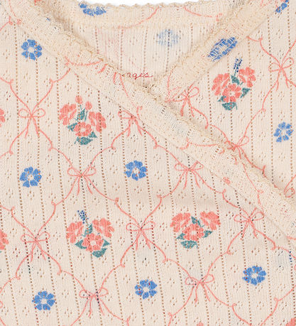 Konges Sløjd Slå-om Body l/æ - Minnie - Fleur Decor m. Hulmønste