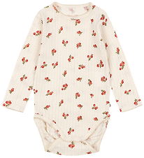 Konges Sløjd Body l/æ - Minnie - Rosa Rouge m. Hulmønster
