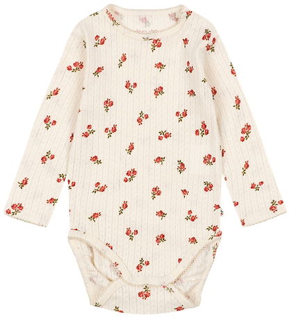 Konges Sløjd Body l/æ - Minnie - Rosa Rouge m. Hulmønster