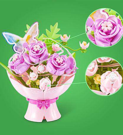 MAX Kugle m. Overraskelse - Premium LED Bouquets - Pink Bouquet