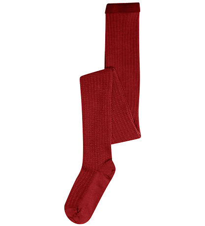 MP Strømpebukser - Rib - Uld - Karanda Red