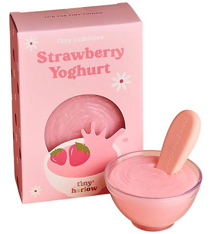 Tiny Harlow Dukketilbehør - Tiny Tummies - Jordbær Yoghurt