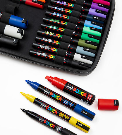 Posca Tuscher m. Kuffert - 40 stk - Multifarvet
