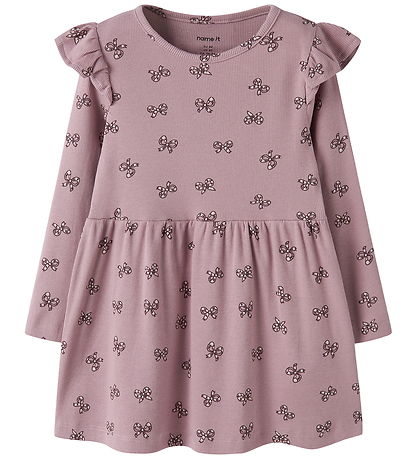 Name It Kjole - Rib - NmfRulies - Mauve Shadows