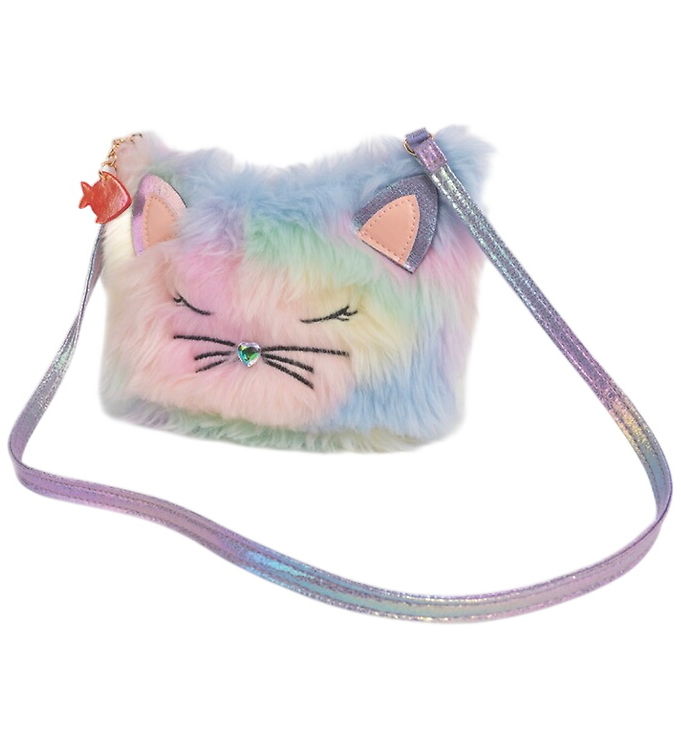 Great Pretenders Skuldertaske - Furry Kitty - Rainbow