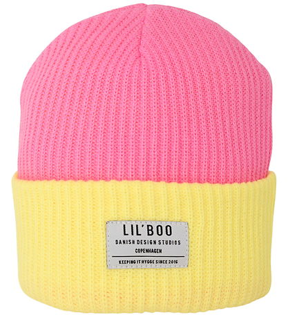 Lil'Boo copenhagen Hue - Strik - Hygge Beanie - Pink/yellow