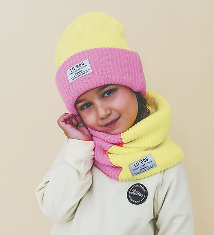Lil'Boo copenhagen Hue - Strik - Hygge Beanie - Yellow/Pink