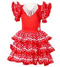 Souza Kostüm - Kleid - Marisol - Rot/Weiß
