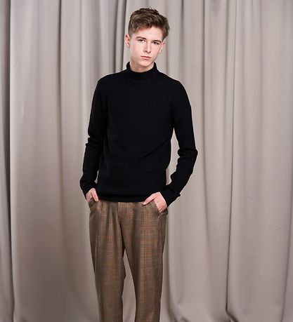 Hound Trousers - Wide Chino - Brown w. Checks