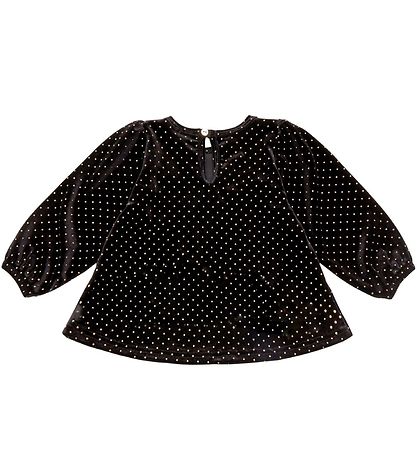Petit by Sofie Schnoor Bluse - Velour - Adrianne - Sort m. Prikk Petit by Sofie Schnoor Bluse - Velour - Adrianne - Sort m. Prikk