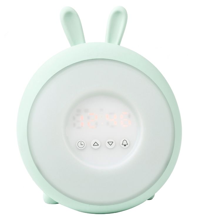 Rabbit & Friends Vækkeur m. Lys - 20x15x6 cm - Wake Up - Grøn