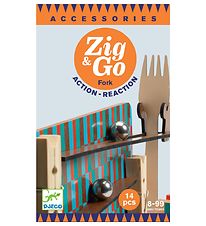 Djeco Ball Track - Wood - Zig & Go - 14 parts - Fork Djeco Ball Track - Wood - Zig & Go - 14 parts - Fork
