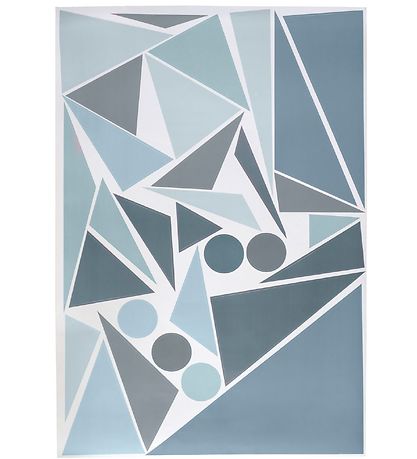Sebra Wallstickers - Blue Geometric Bird Sebra Wallstickers - Blue Geometric Bird