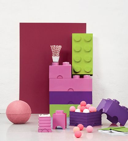 LEGO® Storage Opbevaringsboks - 8 Knopper - 50x25x18 - Pink
