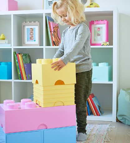 LEGO® Storage Opbevaringsboks - 8 Knopper - 50x25x18 - Lyserød