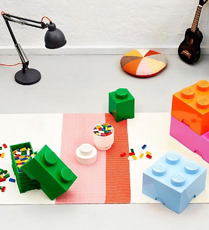 LEGO® Storage Opbevaringsboks - 4 Knopper - 25x25x18 - Lyseblå