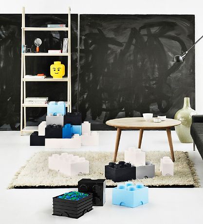 LEGO® Storage Opbevaringsboks - 4 Knopper - 25x25x18 - Lyseblå