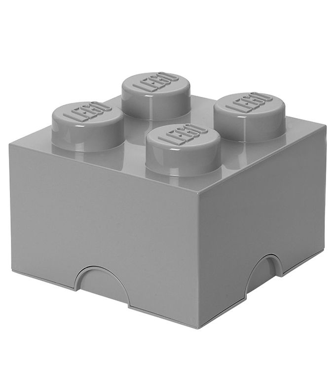 LEGO® Storage Opbevaringsboks - 4 Knopper - 25x25x18 - Lysegrå