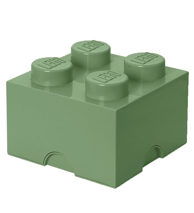 LEGO® Storage Opbevaringsboks - 4 Knopper - 25x25x18 - Støvet Gr