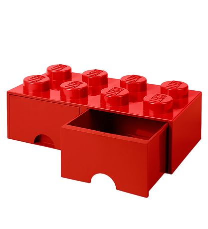 LEGO® Storage Opbevaringsskuffe - 8 Knopper - 50x25x18 - Rød