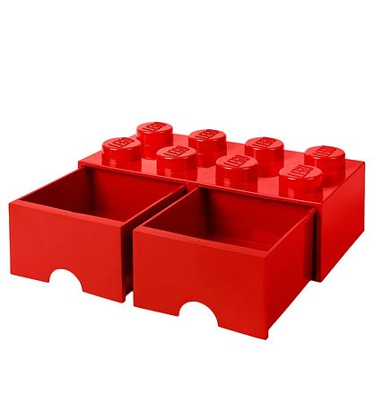 LEGO® Storage Opbevaringsskuffe - 8 Knopper - 50x25x18 - Rød