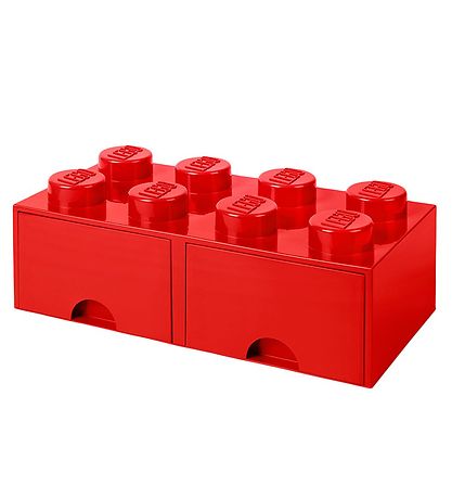 LEGO® Storage Opbevaringsskuffe - 8 Knopper - 50x25x18 - Rød