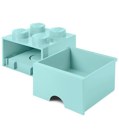 LEGO® Storage Opbevaringsskuffe - 4 Knopper - 25x25x18 - Aquablå