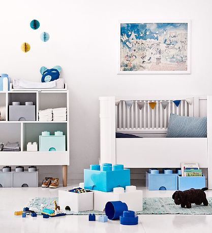 LEGO® Storage Opbevaringsskuffe - 4 Knopper - 25x25x18 - Aquablå