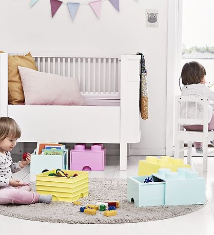 LEGO® Storage Opbevaringsskuffe - 4 Knopper - 25x25x18 - Aquablå