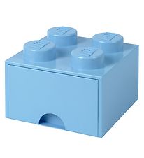 LEGO® Storage Opbevaringsskuffe - 4 Knopper - 25x25x18 - Lyseblå