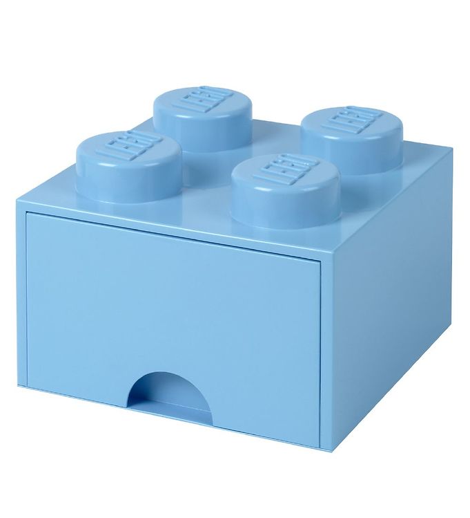 LEGO® Storage Opbevaringsskuffe - 4 Knopper - 25x25x18 - Lyseblå