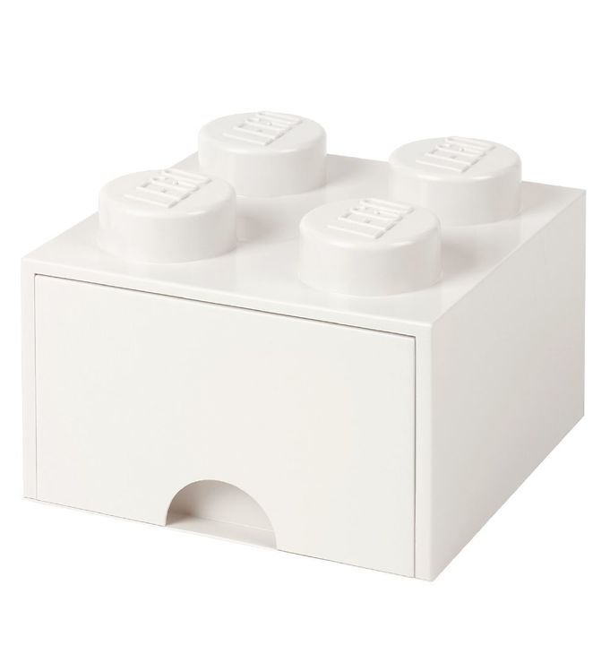 LEGO® Storage Opbevaringsskuffe - 4 Knopper - 25x25x18 - Hvid