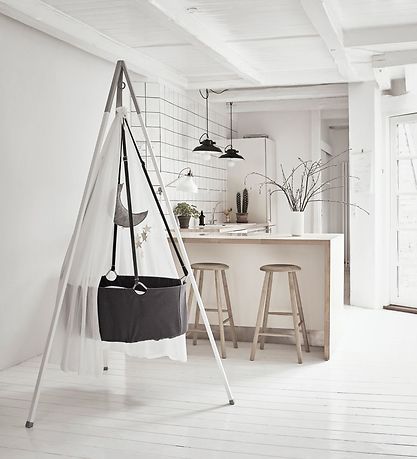 Leander Classic Vugge m. Madras - 83x50x30 cm - Grå
