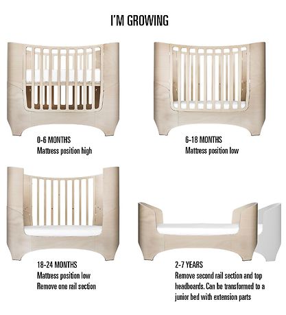 Leander Classic Seng - Baby/Junior - 120/150x70 cm - Whitewash Leander Classic Seng - Baby/Junior - 120/150x70 cm - Whitewash