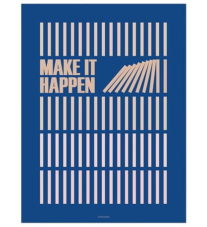 Vissevasse Poster - 50x70 - Make It Happen - Navy Vissevasse Poster - 50x70 - Make It Happen - Navy