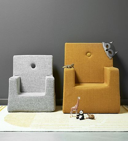 by KlipKlap Lænestol - Kids Chair XL - 63x49x42 cm - Multi Grey/