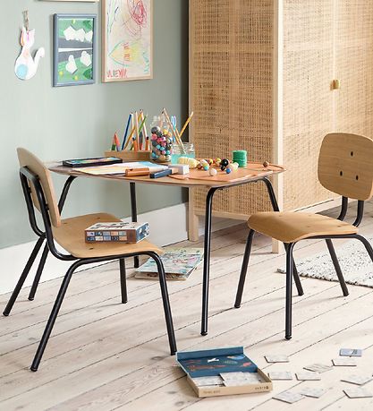 Sebra Table - Oakee - 50x70x45 cm - Wood/Black Sebra Table - Oakee - 50x70x45 cm - Wood/Black