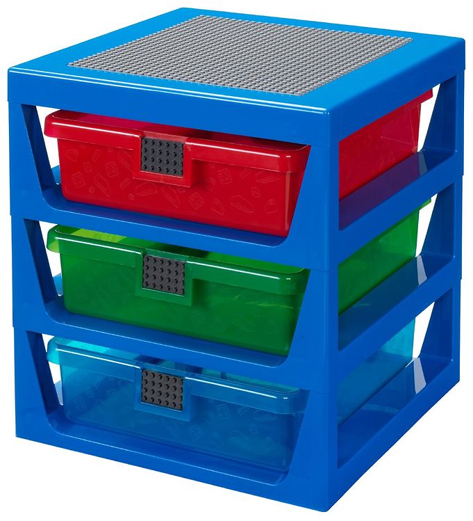 LEGO® Storage Opbevaring m. 3 Skuffer - 34x32x38 - Blå