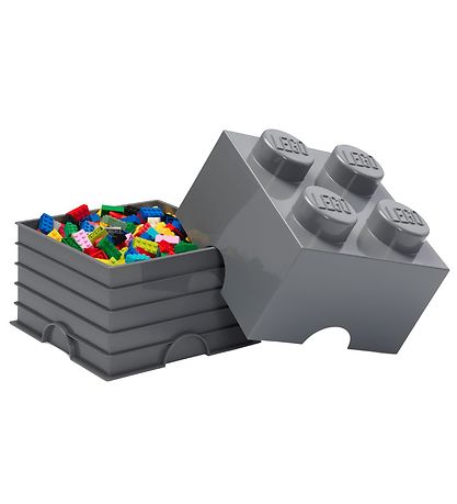 LEGO® Storage Opbevaringsboks - 4 Knopper - 25x25x18 - Mørkegrå LEGO® Storage Opbevaringsboks - 4 Knopper - 25x25x18 - Mørkegrå