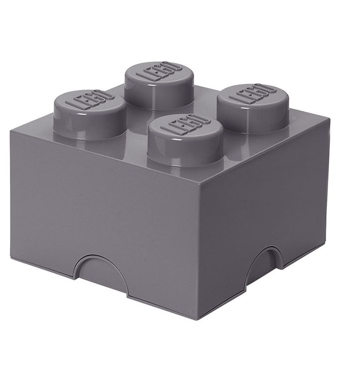 LEGO ® Storage Opbevaringsboks - 4 Knopper - 25x25x18 - Mørkegrå
