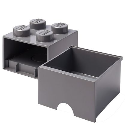 LEGO® Storage Opbevaringsskuffe - 4 Knopper - 25x25x18 - Mørkegr LEGO® Storage Opbevaringsskuffe - 4 Knopper - 25x25x18 - Mørkegr