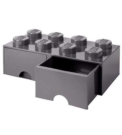 LEGO® Storage Opbevaringsskuffe - 8 Knopper - 50x25x18 - Mørkegr