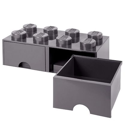 LEGO® Storage Opbevaringsskuffe - 8 Knopper - 50x25x18 - Mørkegr